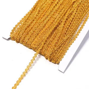 Gold metallic ric rac trim wavy lace ribbon for sewing garments curtains crafts DIY accessories