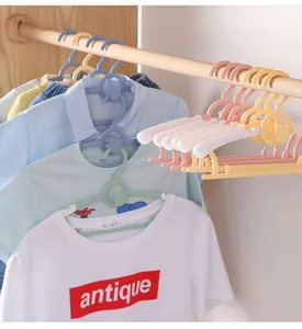 Plastic children's hangers multi-color non-slip baby clothes drying rack wardrobe organizer