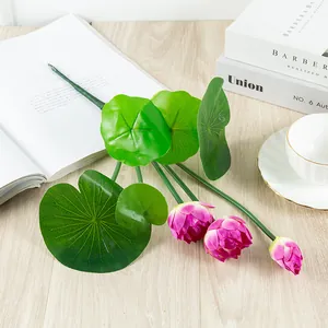 Artificial lotus flower green plant detail shot, perfect for home decor and photography props.