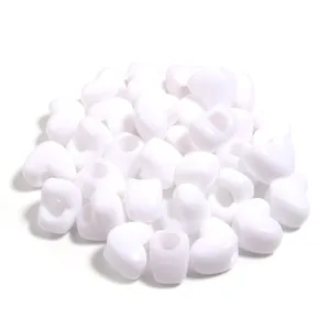 Perline in acrilico a cuore bianco per creazione di gioielli fai da te bracciali ciondoli