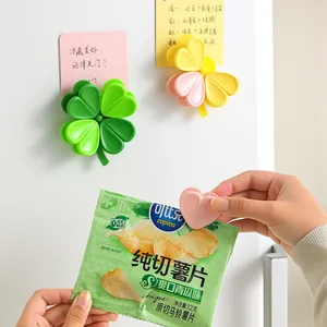 Clover magnetic sealing clip fridge magnet creative food bag clip for home kitchen use.