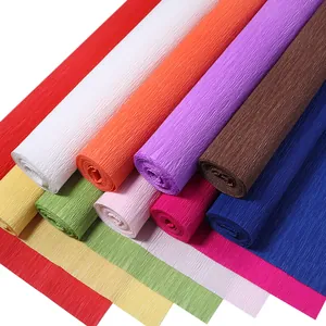 Rollos de papel crepé colorido para flores hechas a mano y decoración de cajas de regalo.