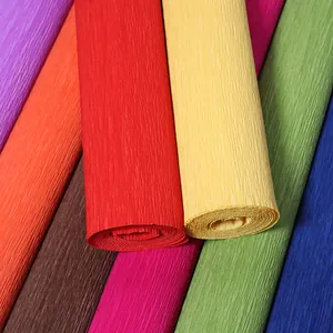 Rollo de papel crepé de colores para flores hechas a mano y manualidades de origami, material DIY.