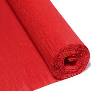 Rollo de papel crespón rojo para manualidades DIY, envoltorio de flores y decoración.