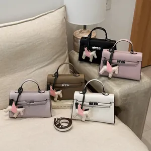 Mode Vrouwen PU Leer Handtas Klassieke Handvat Crossbody Schouder Tas Elegante Tote Tas Met Hanger