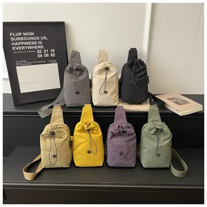 2026 new drawstring crossbody phone bag casual commute solid color shoulder water bottle bag