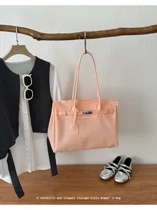 Summer new jelly tote bag large capacity casual shoulder bag women's pink handbag