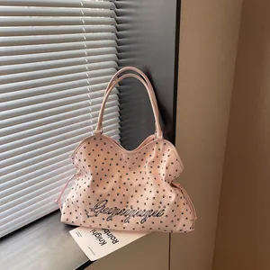 Sac fourre-tout patte rose, sac d'épaule décontracté d'été pour femme, grande capacité.