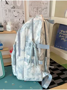 Stylish tie-dye school backpack for students with large capacity and multi-layer design