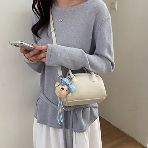 Minimalist women boston bag stylish leather shoulder crossbody bag casual daily handbag