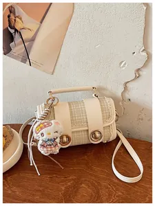 Chic plaid patchwork Boston handbag women fashion casual crossbody shoulder bag stylish
