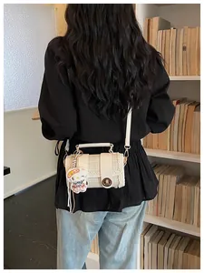Chic Niche Design Boston Bag Women Fashion Contrast Color Casual Shoulder Crossbody Bag