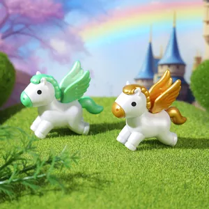 Mini cartoon winged Pegasus figurines and cute unicorn craft ornaments for DIY