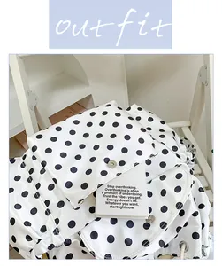 Chic black and white polka dot backpack casual fashion stylish daypack for women girls