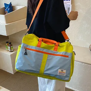 Colorblock travel duffel bag large capacity fitness gym luggage bag for men and women