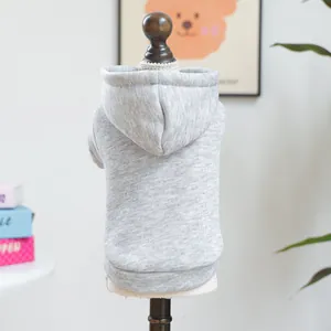 Gray pet hoodie for small dogs, cute hooded sweatshirt, comfortable daily pet clothing.