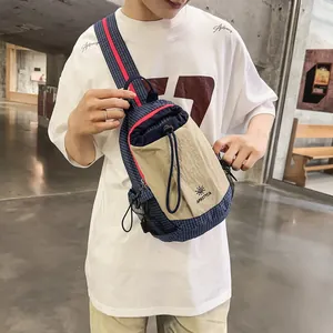Bolso Bandolera Outdoor Ligero Cordón De Ajuste Sling Bag Color Contrastante Deporte