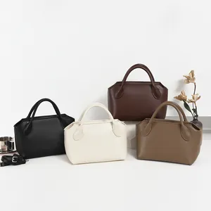 Korean style minimalist bowling bag vintage commuter handbag shoulder crossbody bag