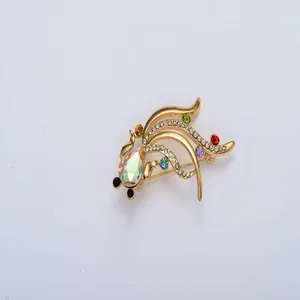 Gold-tone crystal rhinestone goldfish brooch pin sparkling animal corsage detail view