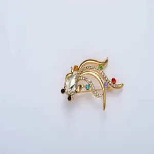 Goldfish Rhinestone Brooch Sparkling Crystal Animal Pin Fashion Jewelry Detail View