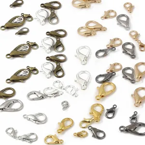 Cierres de langosta de aleación variados para collares y pulseras hechas a mano DIY.