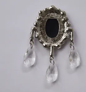 Broche pampille cristal vintage detail alliage camee epingle accessoire bijou elegant