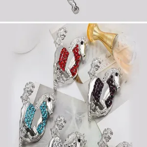 Zodiac horse rhinestone brooch alloy crystal fashion apparel clothing accessories gift item.