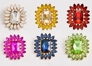 Exquisite multi-color crystal rhinestone flower brooch set, sparkling fashion accessory.