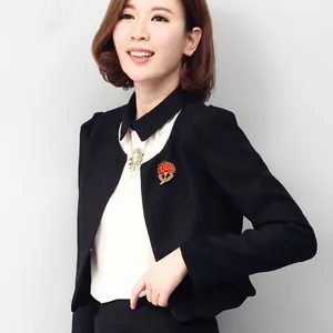 Elegant red carnation brooch pin for women, stylish zinc alloy floral clothing accessory.