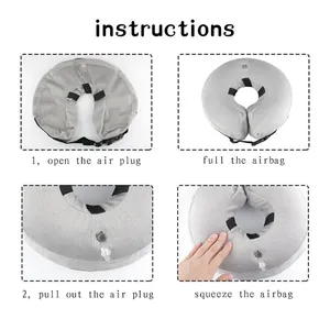 Inflatable pet collar dog recovery cone adjustable soft Elizabethan collar medical pet neck protector