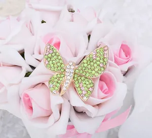 Elegante Strass Schmetterling Brosche Kristall Insekt Korsage stilvolles Damen Accessoire