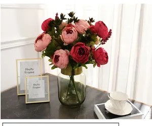 European artificial peony flowers 13-head bouquet set home decor artificial plant table ornament