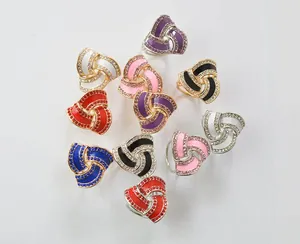 Zinc alloy rhinestone triple ring scarf buckle versatile chic elegant fashion accessory