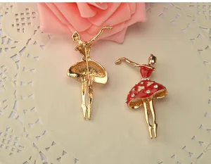 Charming rhinestone enamel ballerina girl brooch alloy pin jewelry detail view fashion accessory