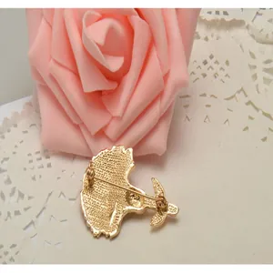 Detailed close-up view showing the back pin structure of the zinc alloy carnation brooch.