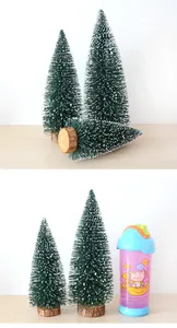 Miniature sapin de noel decoration de bureau, cedre enneige aiguille de pin DIY decors.