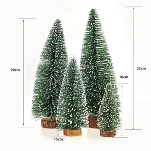 Mini sapin de noël décoration de bureau DIY aiguille de pin neige flocons petit arbre déco