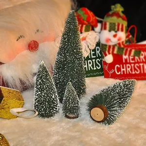 Mini sapin de noel decoration de table DIY aiguille de pin neige petite decoration de noel