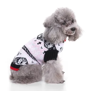 Classic retro dog sweater for small medium dogs warm knit pet clothing winter apparel