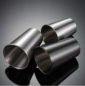 Stainless steel pint cup detail view, brushed metal finish, durable beer tumbler container.