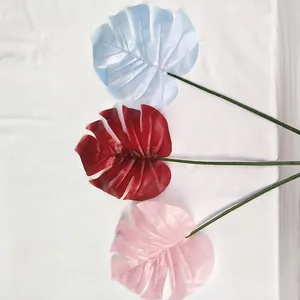 Feuilles de monstera artificielles plante en plastique fausse tiges vertes décoration