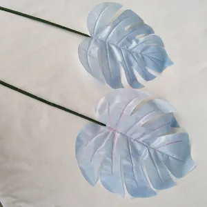 Feuilles de monstera artificielles plante fausse bleue décoration tropicale maison