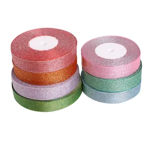 Assorted colorful glitter ribbons for DIY handmade jewelry and clothing decoration