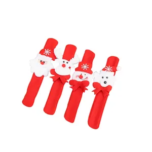 Weihnachten LED Leuchtende Schnapparmbänder süße Cartoon Festtags Armbänder für Kinder Party