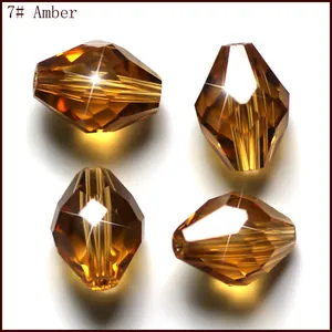 Cuentas de cristal K9 largo rombo ámbar facetado bricolaje joyería mayor item 7#