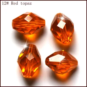 Cuentas de cristal bicone facetadas naranja cuentas sueltas para hacer joyas de bricolaje