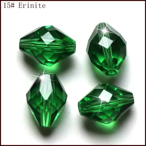 Cuentas de cristal facetado verde para la fabricación de joyas artesanales y manualidades