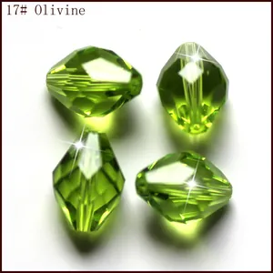 Cuentas sueltas de cristal K9 romboidales facetadas cuentas de vidrio verde para joyas