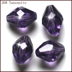 Cuentas de cristal K9 moradas tanzanita facetadas para bisutería DIY, cuentas sueltas brillantes.