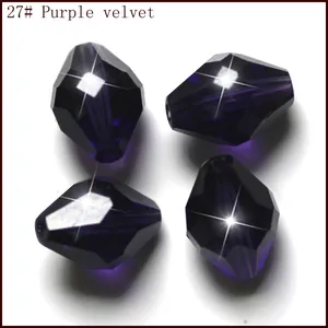 Cuentas bicónicas de cristal violeta terciopelo para joyería DIY, abalorios facetados.